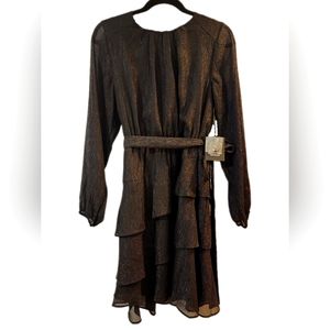 Simply Vera Vera Wang Gunmetal Shine Short Dress